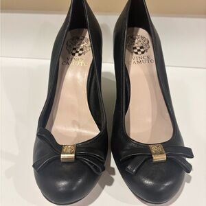 Vince Camuto Black Heels with Gold Accent